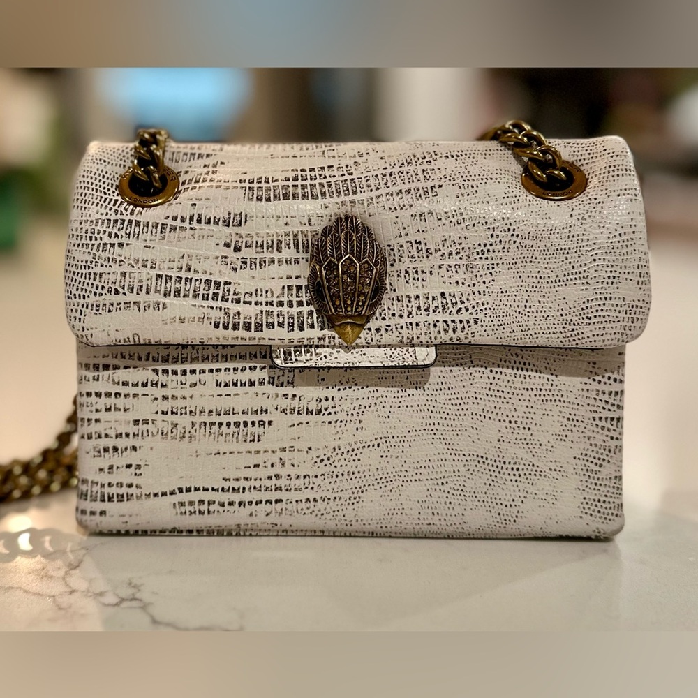 KURT GEIGER LONDON MINI LEATHER KENSINGTON BAG - PRICED TO SELL - White/Gray